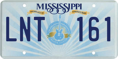 MS license plate LNT161