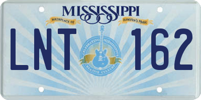 MS license plate LNT162
