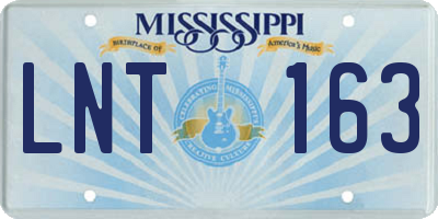 MS license plate LNT163