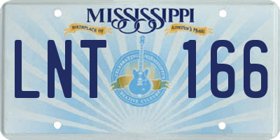 MS license plate LNT166