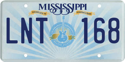 MS license plate LNT168