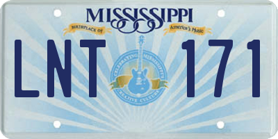 MS license plate LNT171