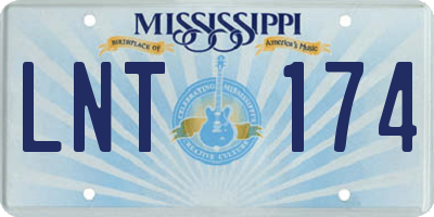 MS license plate LNT174