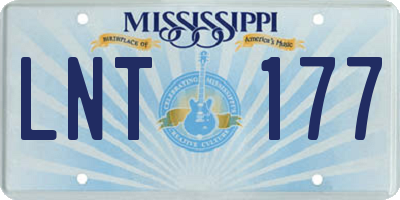 MS license plate LNT177