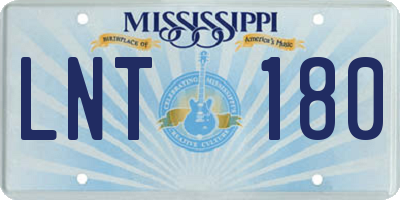 MS license plate LNT180