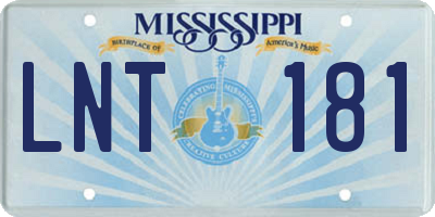 MS license plate LNT181