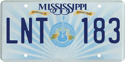 MS license plate LNT183