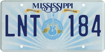 MS license plate LNT184