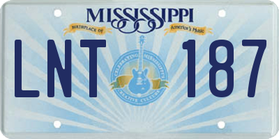 MS license plate LNT187