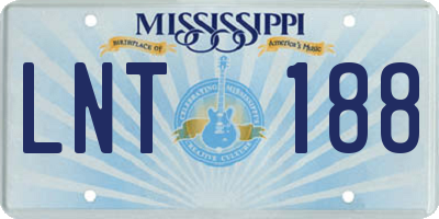 MS license plate LNT188