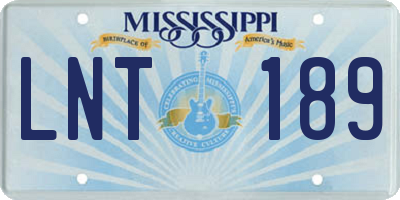 MS license plate LNT189