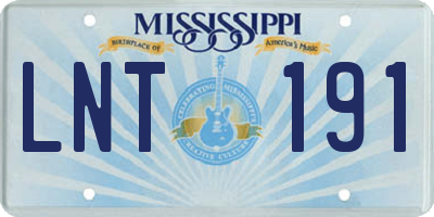 MS license plate LNT191