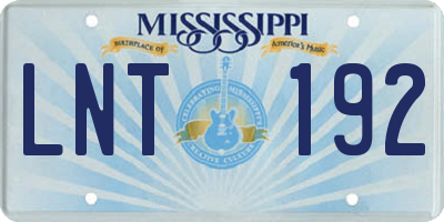 MS license plate LNT192