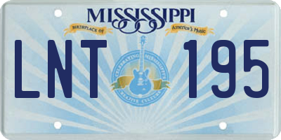MS license plate LNT195