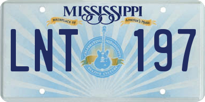 MS license plate LNT197