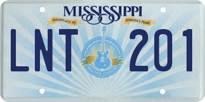 MS license plate LNT201