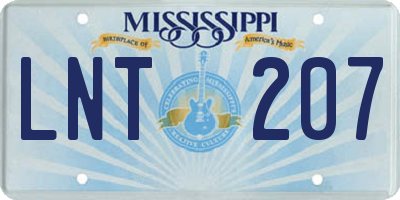 MS license plate LNT207