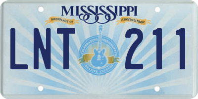 MS license plate LNT211