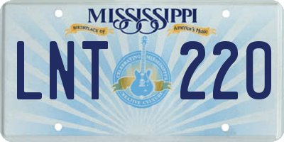 MS license plate LNT220
