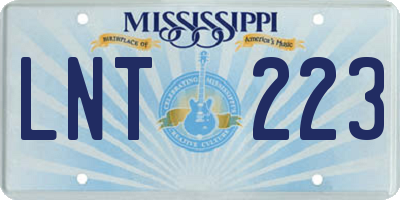 MS license plate LNT223