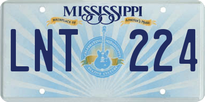 MS license plate LNT224