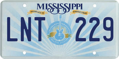 MS license plate LNT229