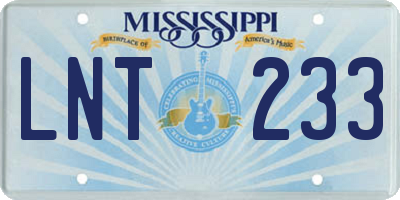 MS license plate LNT233