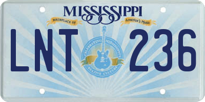 MS license plate LNT236