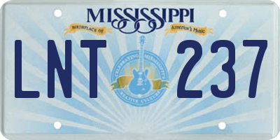 MS license plate LNT237