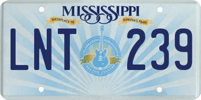 MS license plate LNT239