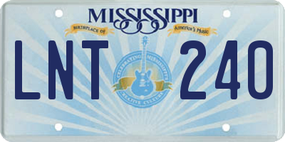 MS license plate LNT240