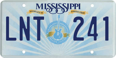 MS license plate LNT241