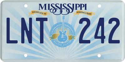 MS license plate LNT242