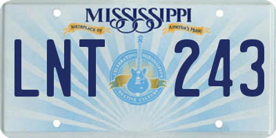 MS license plate LNT243