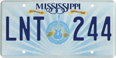 MS license plate LNT244