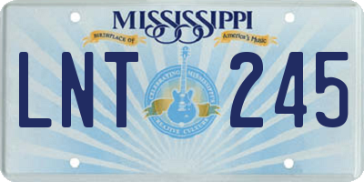 MS license plate LNT245