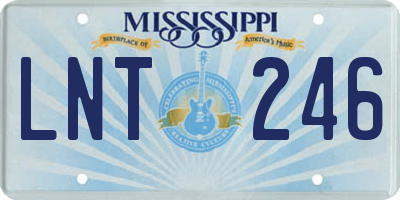 MS license plate LNT246