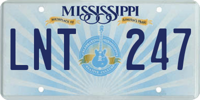 MS license plate LNT247