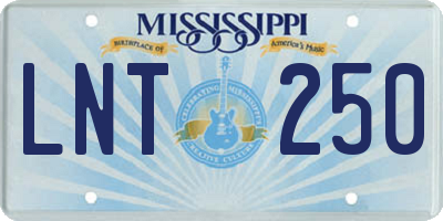 MS license plate LNT250