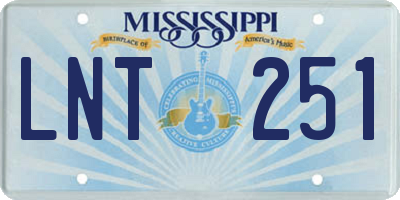 MS license plate LNT251