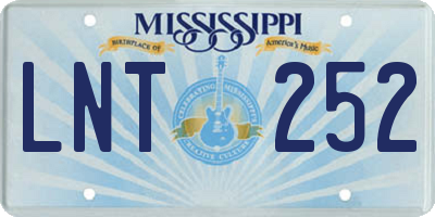 MS license plate LNT252