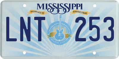 MS license plate LNT253