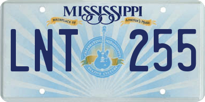 MS license plate LNT255