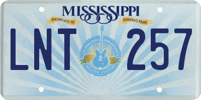 MS license plate LNT257