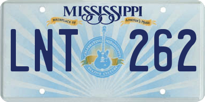 MS license plate LNT262