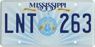 MS license plate LNT263
