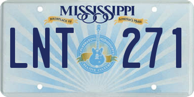 MS license plate LNT271