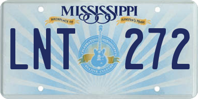 MS license plate LNT272