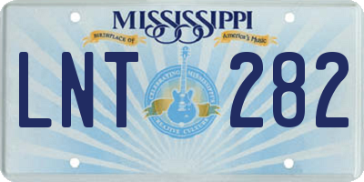 MS license plate LNT282