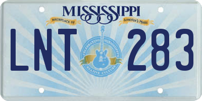 MS license plate LNT283